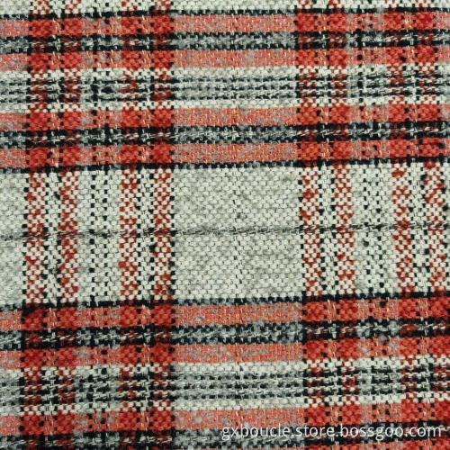 Boucle fashion yarn dyed plaid design fabric